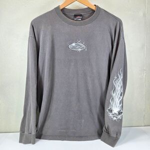 Vintage Y2K Orange County Choppers Flame Long Sleeve T Shirt Gray Sz XL